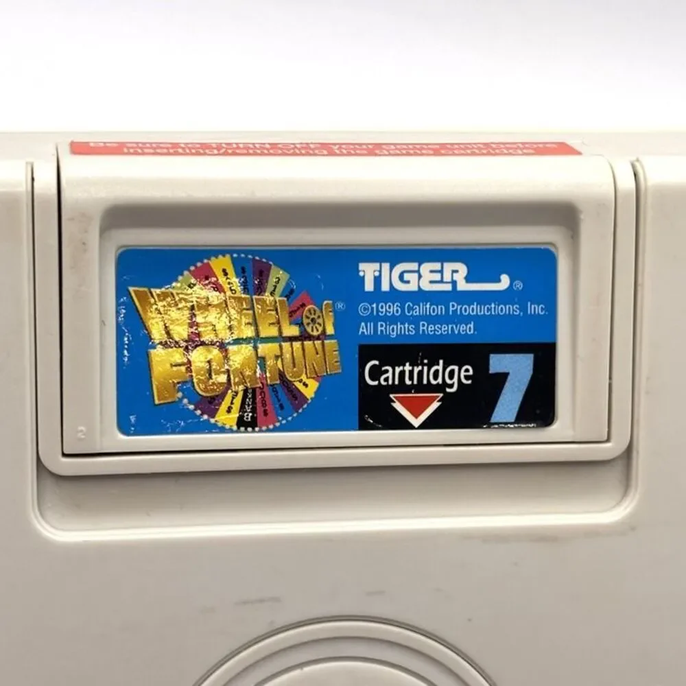 Vintage Wheel of Fortune Electronic Game w/ Cartridge Complete Works Tiger 1995